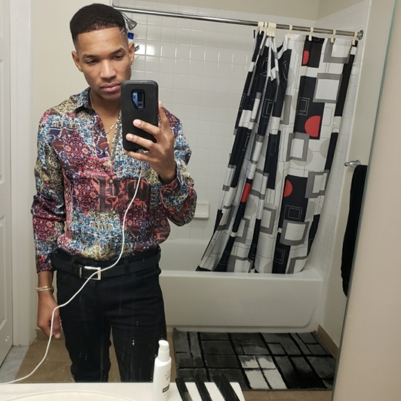 Asos polyester pattern button down - Picture 10 of 11